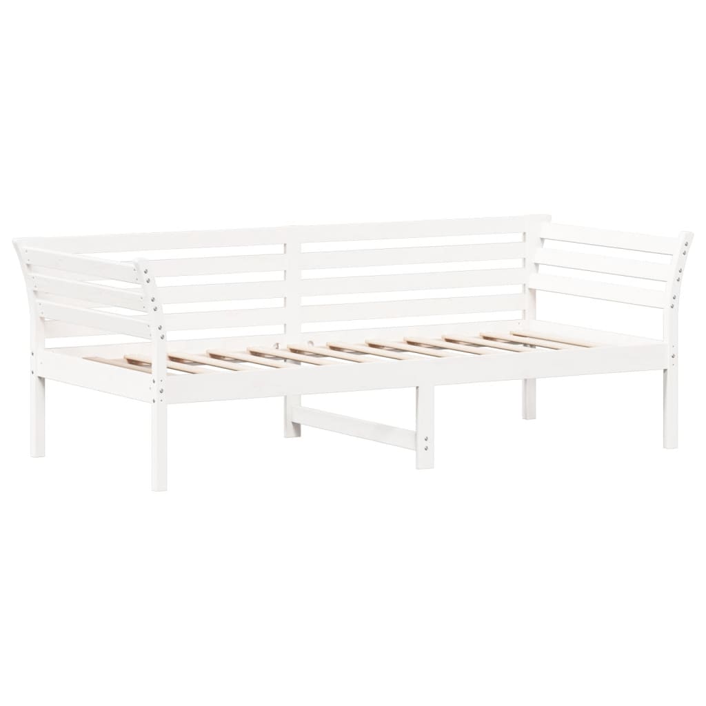 Diván sin colchón blanco 100x200 cm madera maciza de pino