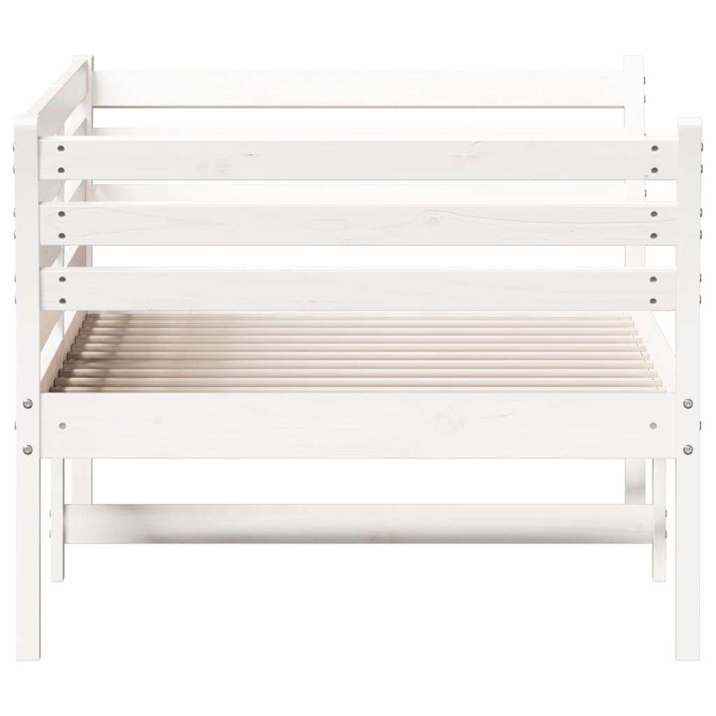 Diván sin colchón blanco 100x200 cm madera maciza de pino