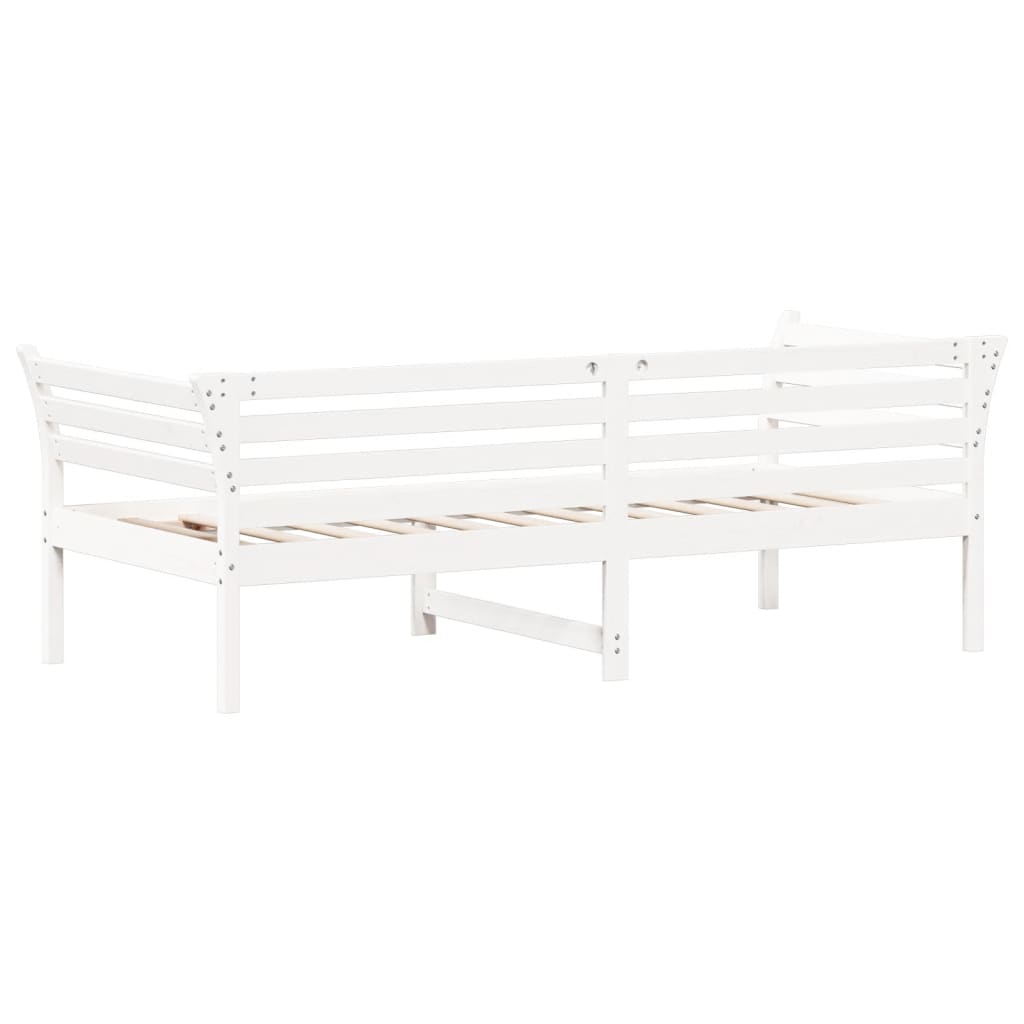 Diván sin colchón blanco 100x200 cm madera maciza de pino