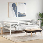 Diván sin colchón blanco 100x200 cm madera maciza de pino