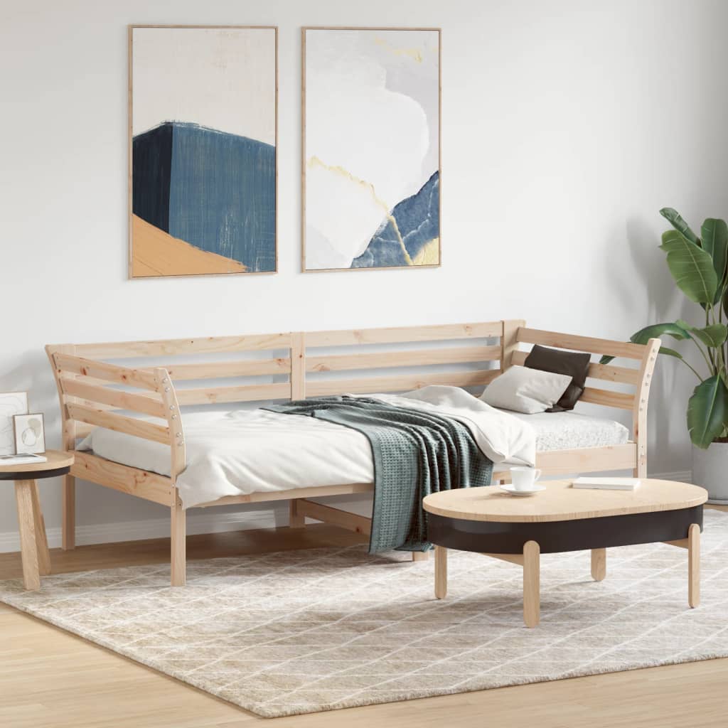 Daybed frame without mattress white 100x200 cm solid pine wood