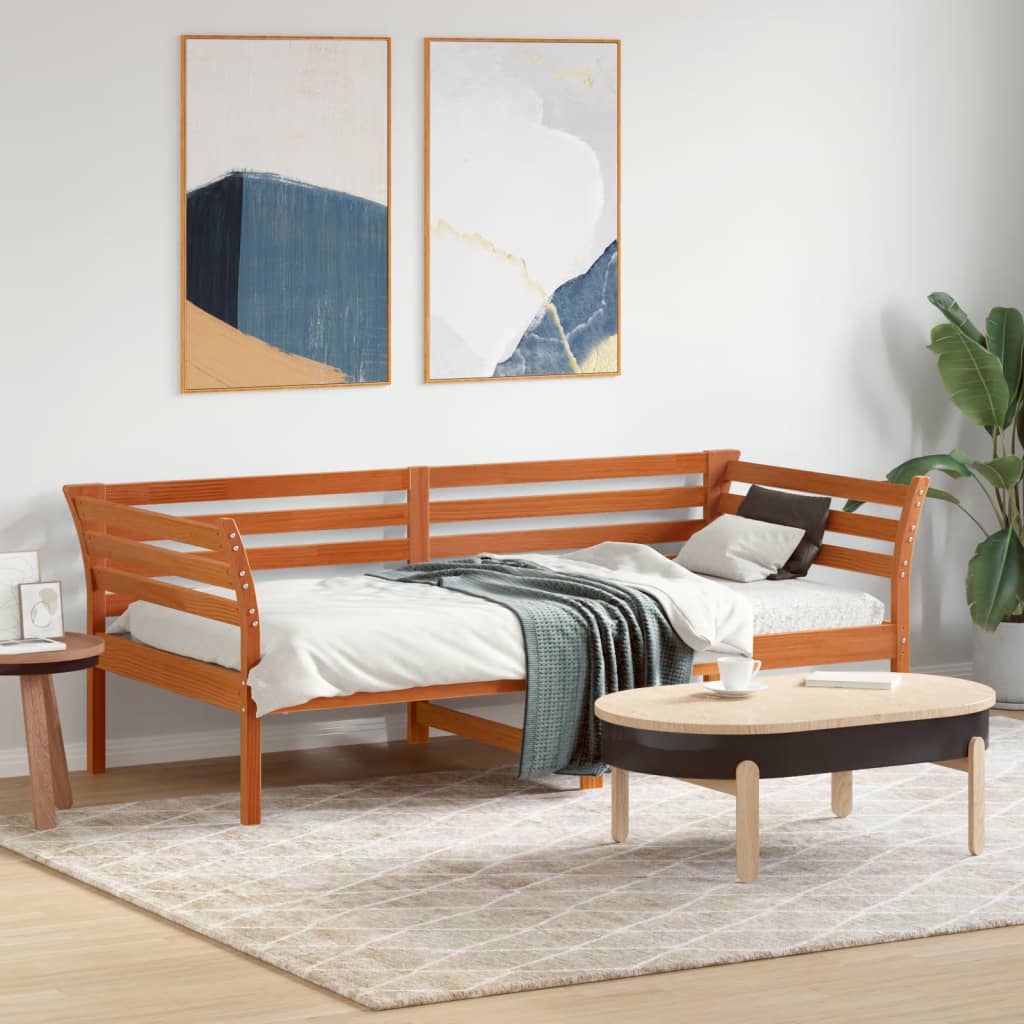 Daybed frame without mattress white 100x200 cm solid pine wood