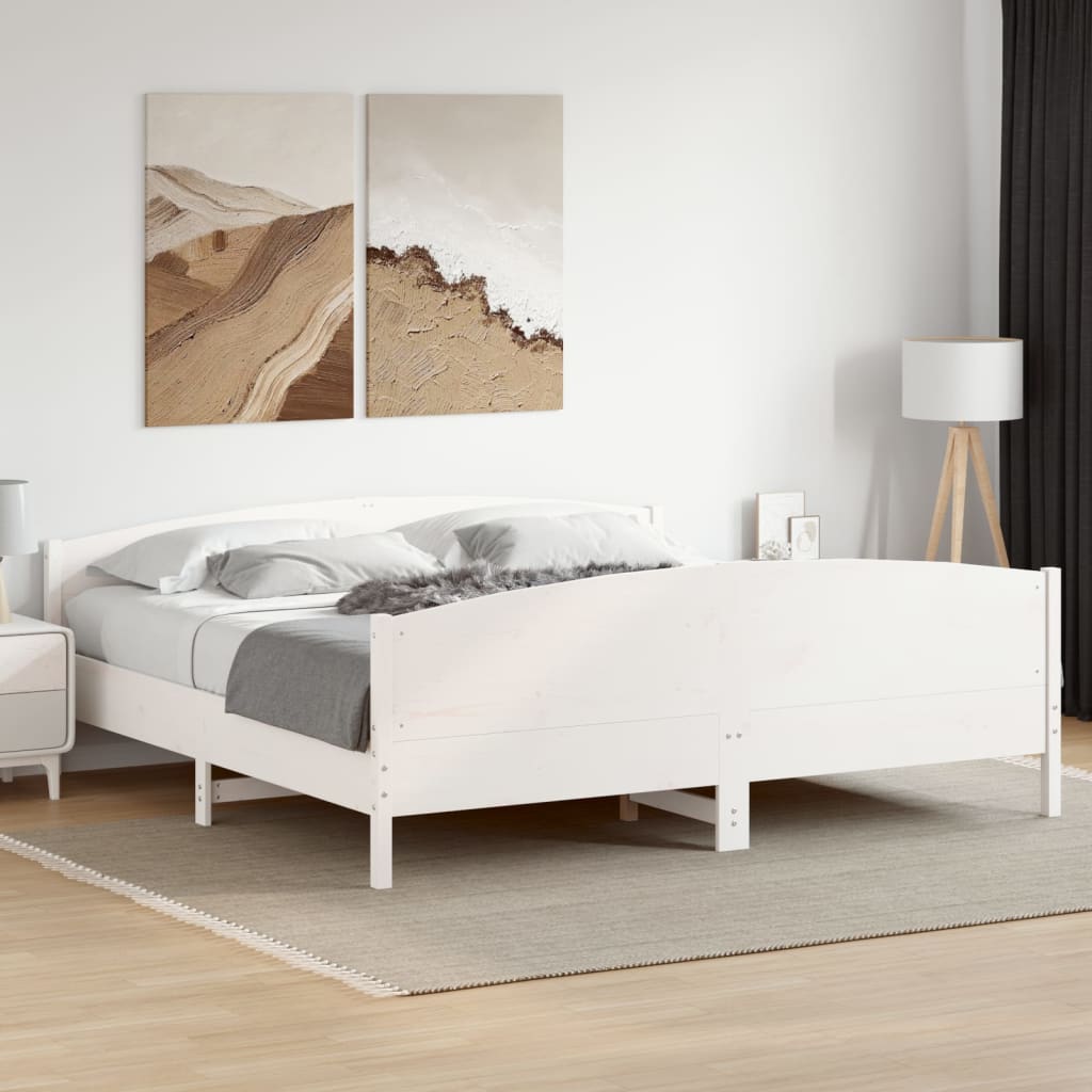 Estructura de cama sin colchón madera de pino maciza 120x200 cm
