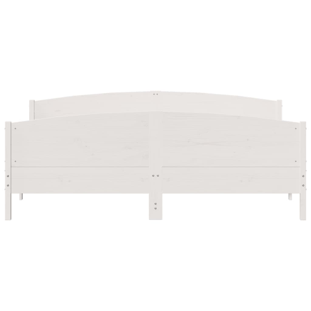 Cama sin colchón madera maciza de pino blanca 180x200 cm