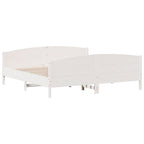 Cama sin colchón madera maciza de pino blanca 180x200 cm
