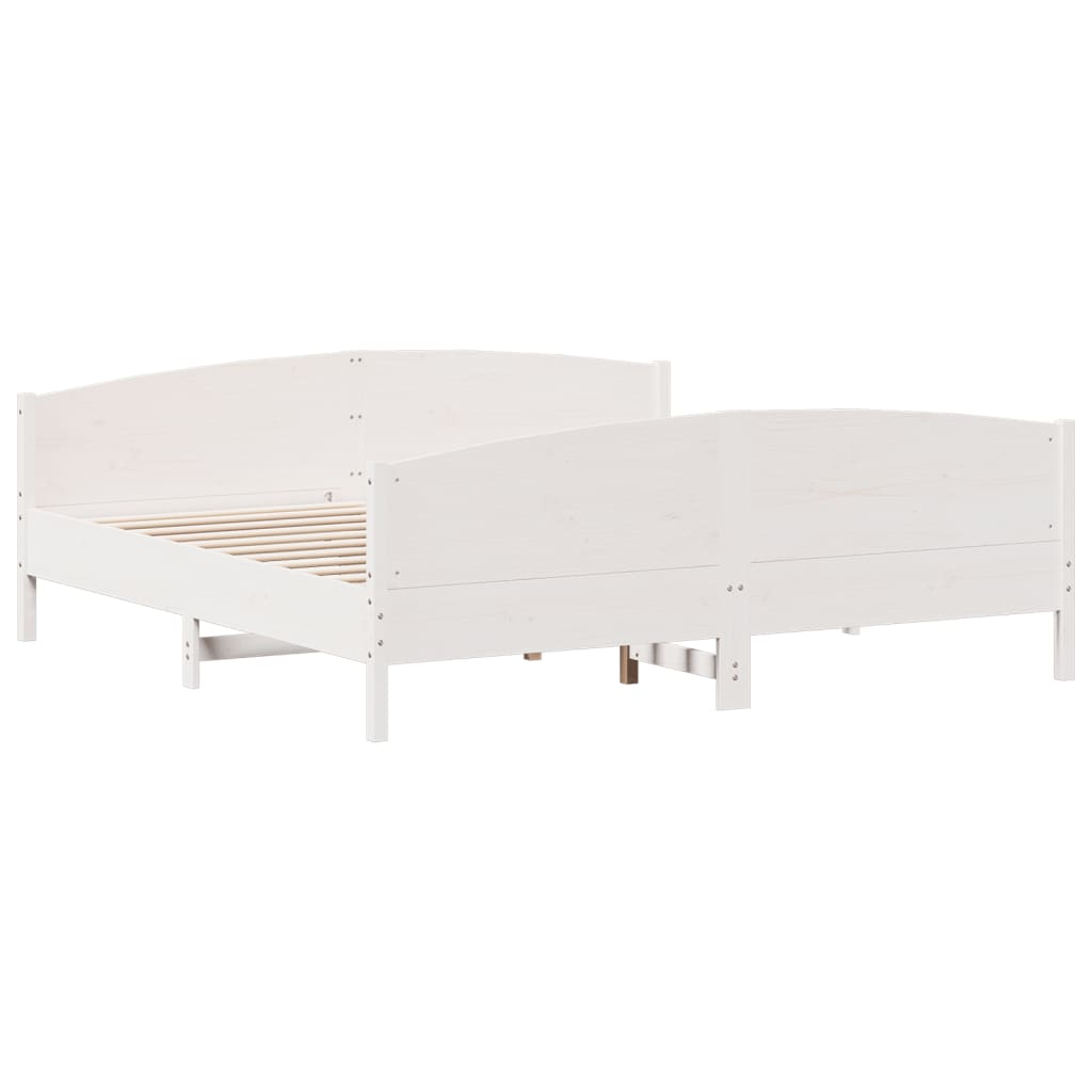 Cama sin colchón madera maciza de pino blanca 180x200 cm