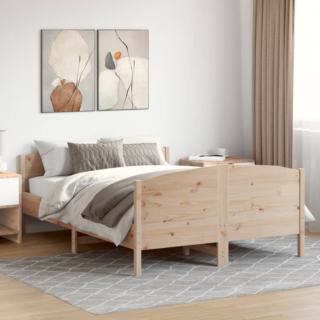 Estructura de cama sin colchón madera maciza blanca 75x190 cm