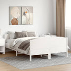 Estructura de cama madera maciza de pino blanco 120x190 cm