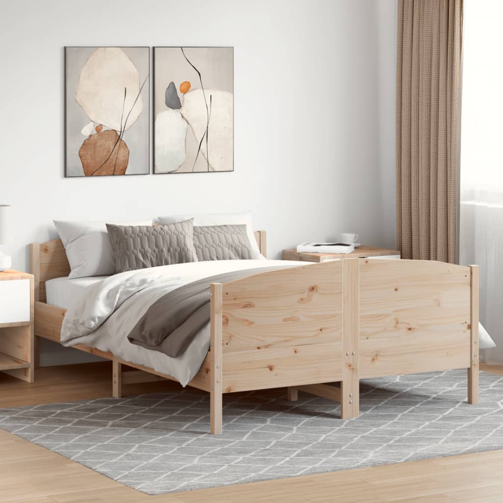 Estructura de cama sin colchón madera maciza blanca 75x190 cm