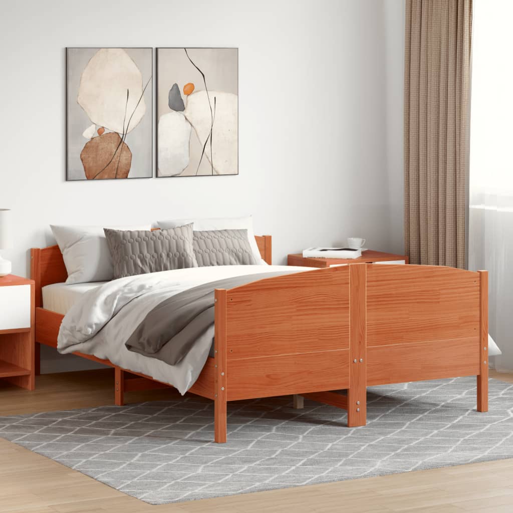 Estructura de cama sin colchón madera maciza de pino 90x200 cm