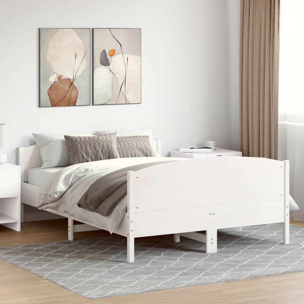 Estructura de cama sin colchón madera de pino maciza 120x200 cm