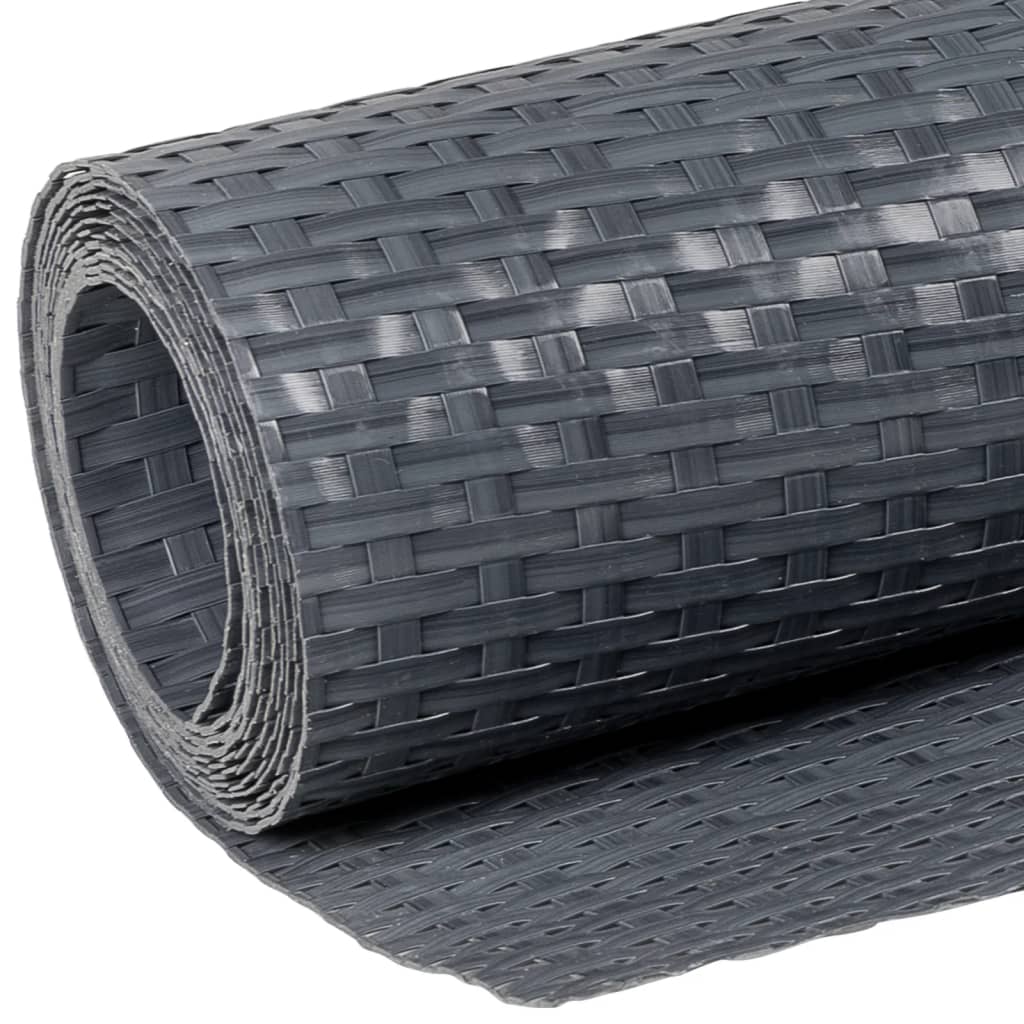 Anthracite grey synthetic rattan balcony awning 1000x100 cm