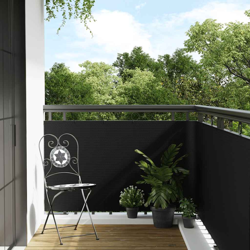 Anthracite grey synthetic rattan balcony awning 1000x100 cm