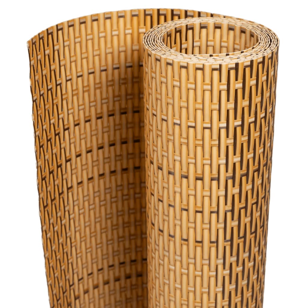 Balcony Privacy Screens 10 pcs Light Brown Synthetic Rattan 255x19 cm