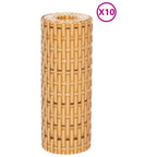 Balcony Privacy Screens 10 pcs Light Brown Synthetic Rattan 255x19 cm