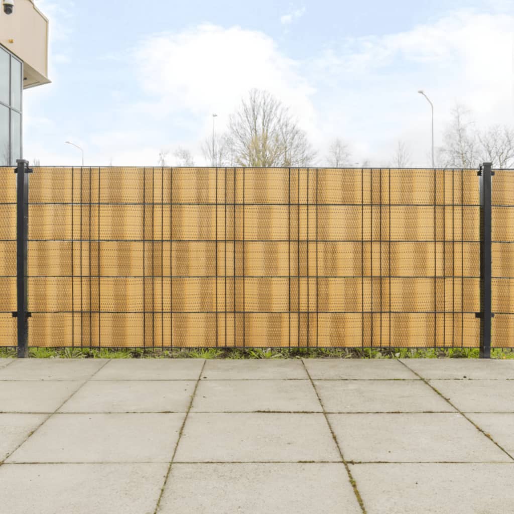 Balcony Privacy Screens 10 pcs Light Brown Synthetic Rattan 255x19 cm