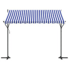 Toldo de pie tela y acero azul y blanco 300x300 cm