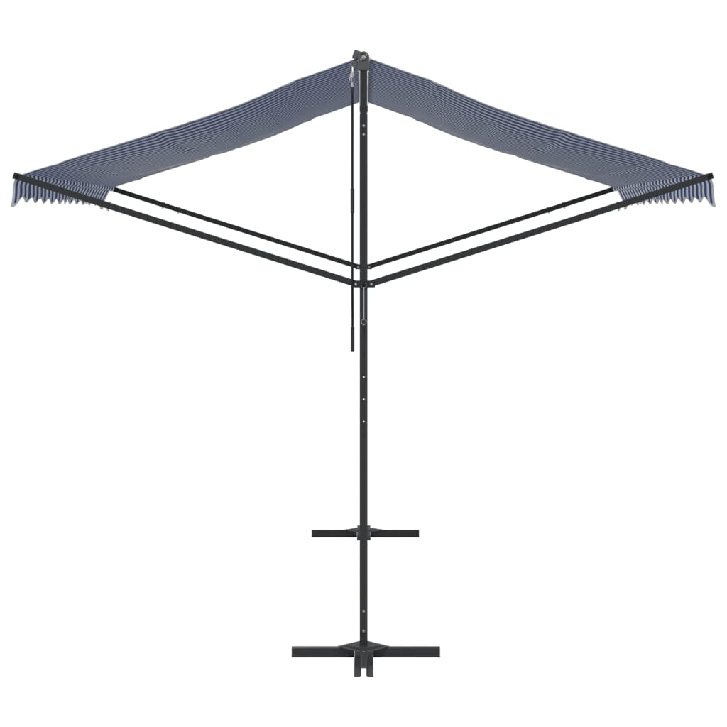 Toldo de pie tela y acero azul y blanco 300x300 cm