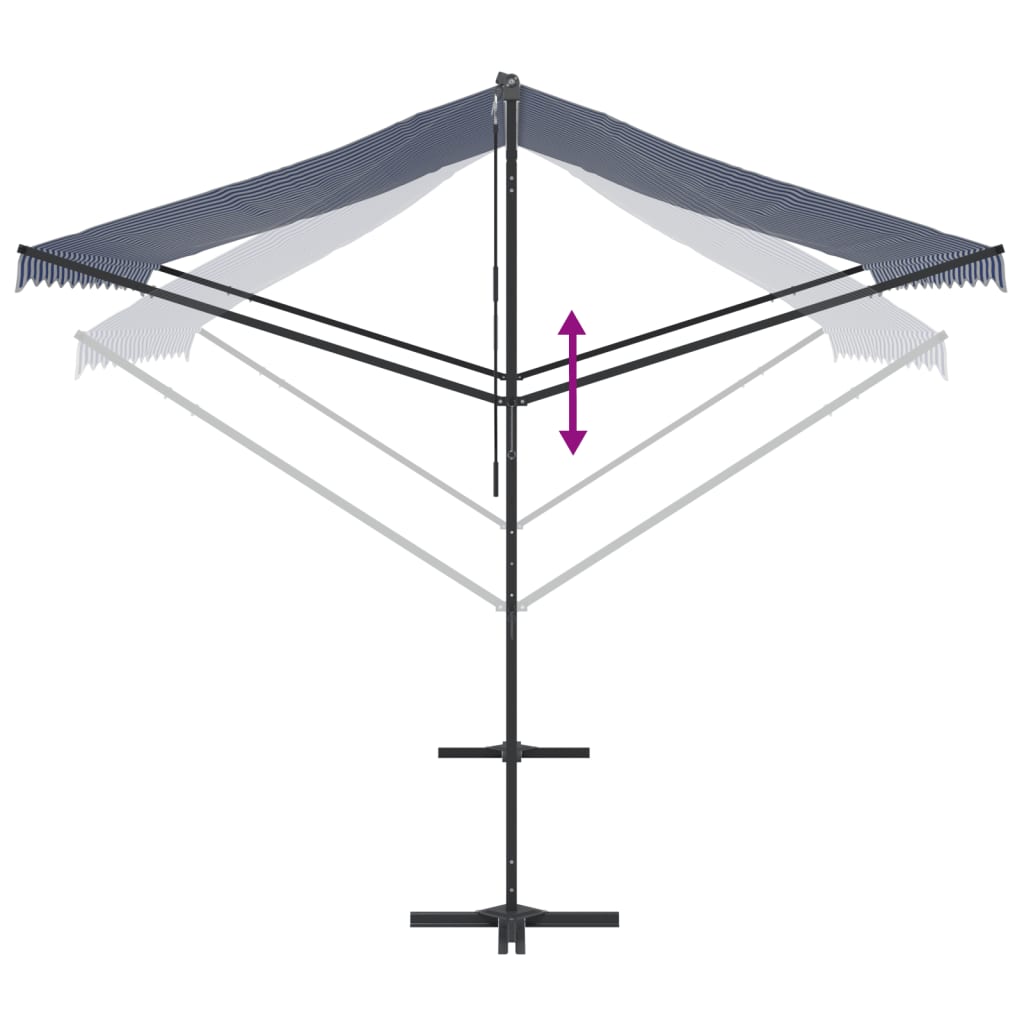 Toldo de pie tela y acero azul y blanco 300x300 cm