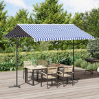 Toldo de pie tela y acero azul y blanco 300x300 cm