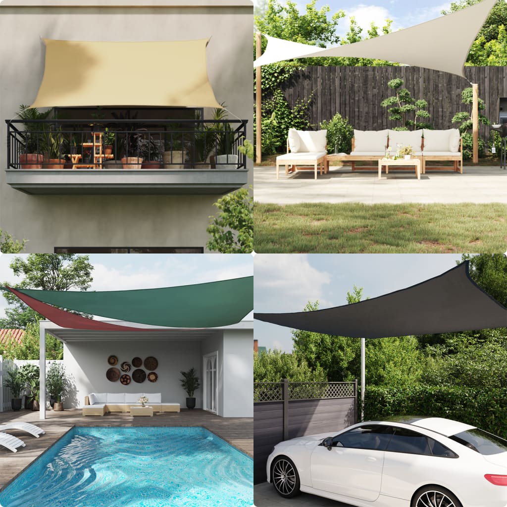 Oxford polyester sail awning 100% sand 2.5x2 m