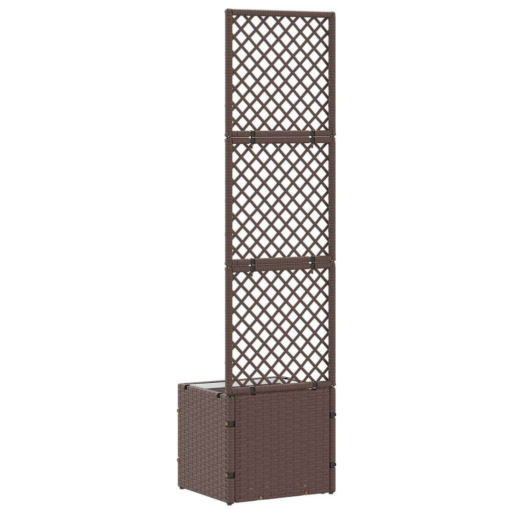 Jardín enrejado macetero Marrón 35 x 30 x 135 cm Metal