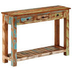 Mesa consola madera maciza reciclada 110x30x76 cm