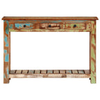Mesa consola madera maciza reciclada 110x30x76 cm