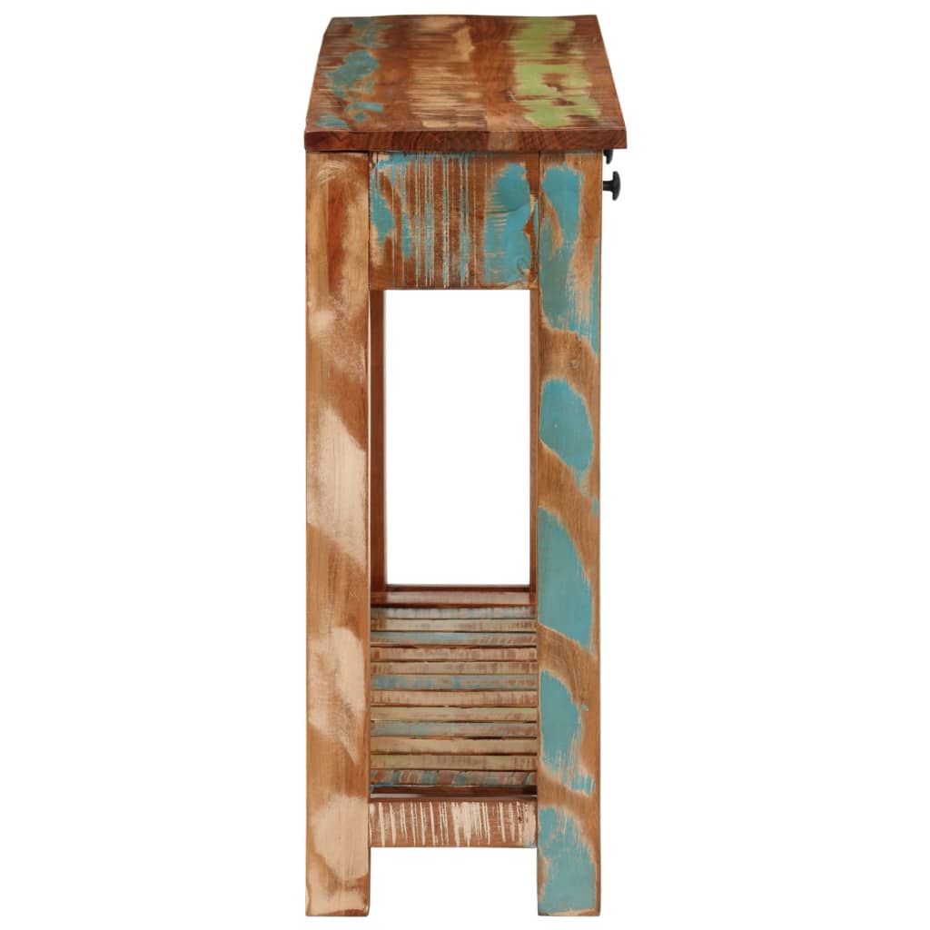 Mesa consola madera maciza reciclada 110x30x76 cm