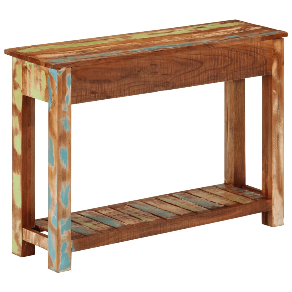Mesa consola madera maciza reciclada 110x30x76 cm