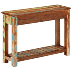 Mesa consola madera maciza reciclada 110x30x76 cm