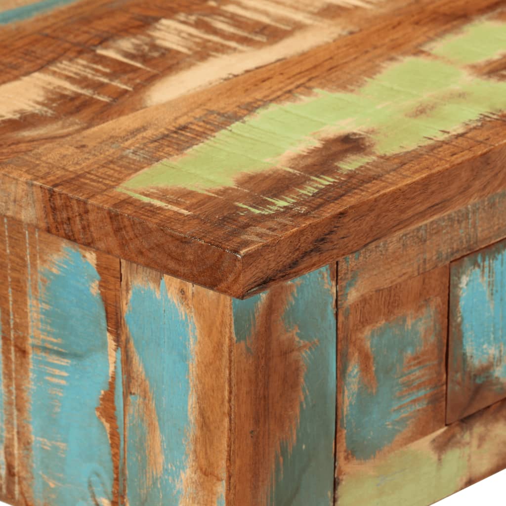 Mesa consola madera maciza reciclada 110x30x76 cm