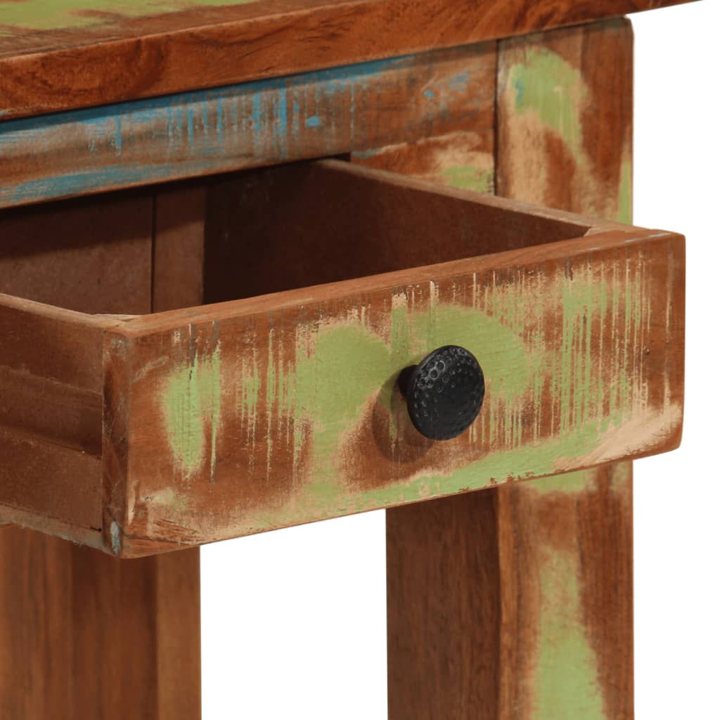 Mesa consola madera maciza reciclada 110x30x76 cm
