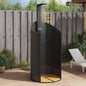 PE rattan and acacia outdoor shower beige 100x100x241.5 cm