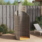 PE rattan and acacia outdoor shower beige 100x100x241.5 cm