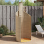PE rattan and acacia outdoor shower beige 100x100x241.5 cm