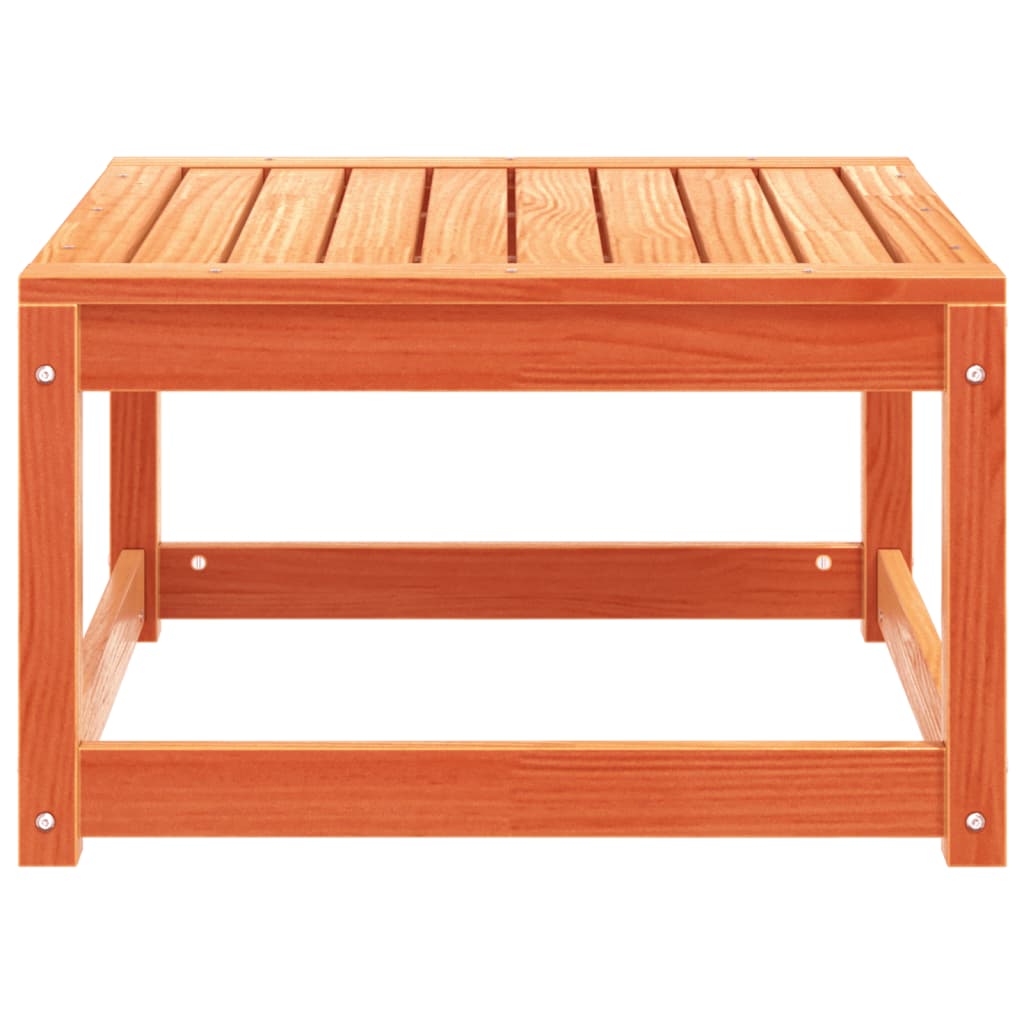 Taburete de jardín madera maciza de pino marrón cera