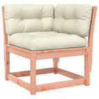 Sofá esquinero de jardín con cojines madera Douglas 73x73x78 cm