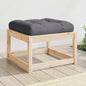 Garden stool with cushion, solid pine wood