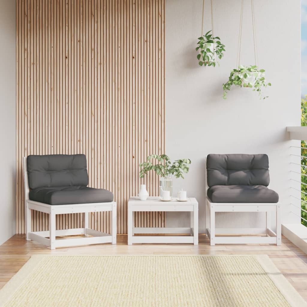 Sofás de jardim com almofadões 2 pcs madeira de pinho impregnada