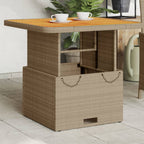 Mesa de jardín ratán PE y madera acacia gris 110x110x71 cm