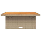 Garden dining table acacia wood and PE rattan beige 110x110x71 cm