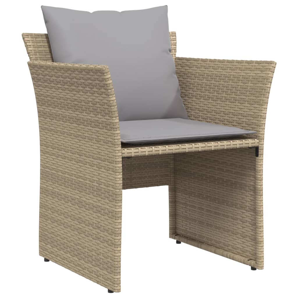 Sillón de jardín con reposapiés ratán sintético beige