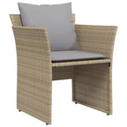 Sillón de jardín con reposapiés ratán sintético beige