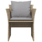Sillón de jardín con reposapiés ratán sintético beige