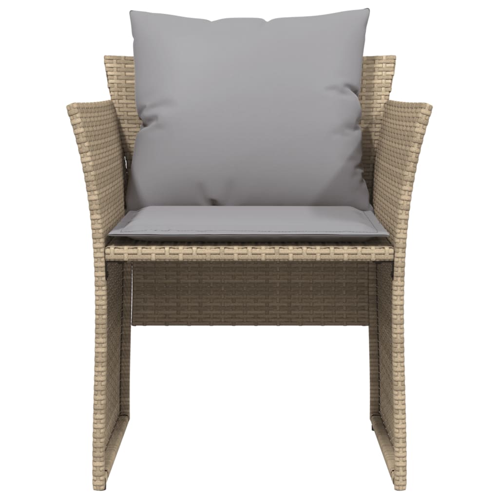Sillón de jardín con reposapiés ratán sintético beige