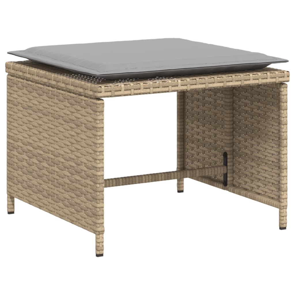 Sillón de jardín con reposapiés ratán sintético beige