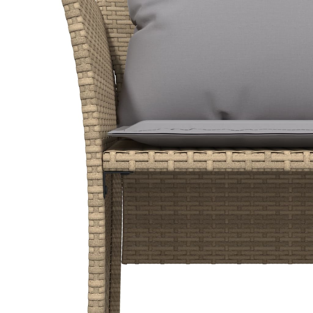 Sillón de jardín con reposapiés ratán sintético beige