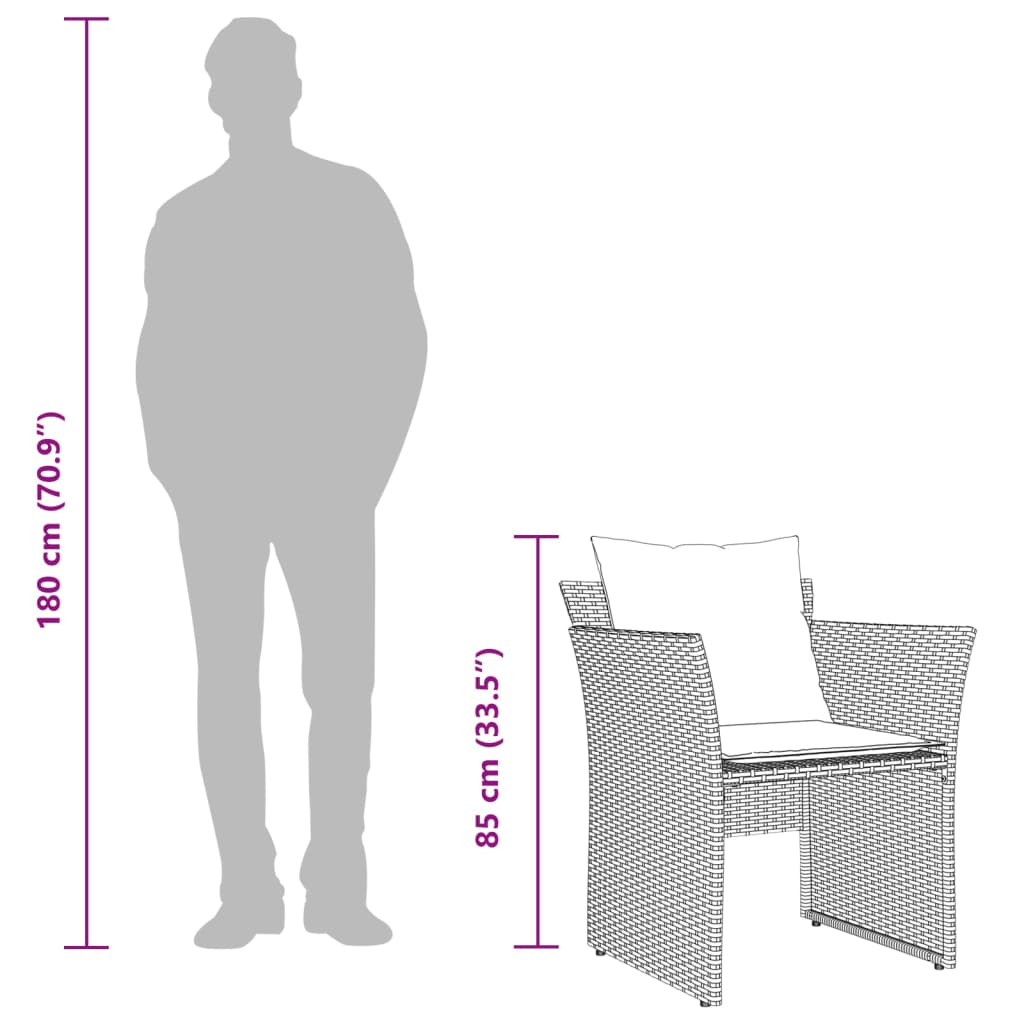Sillón de jardín con reposapiés ratán sintético beige