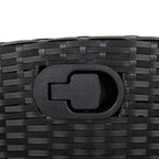 Garden reclining armchair with cushions black synthetic rattan